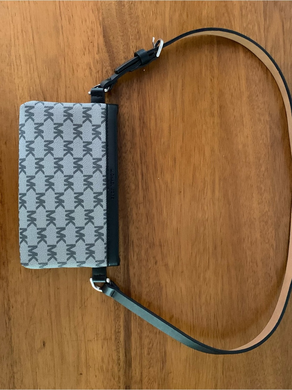 Michael Kors Gray MK Logo Belt Bag with Black Trim
